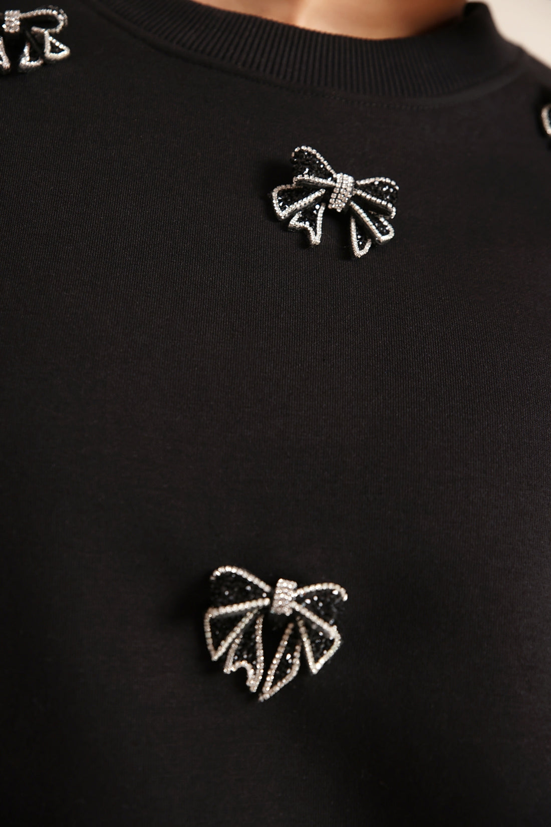 Midnight Mini-Bow Sweatshirt